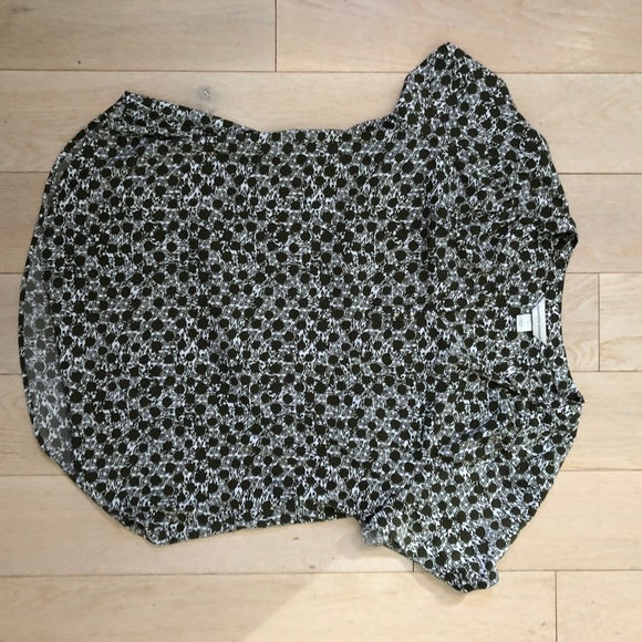 Brown & cream patterned hi-low SS tunic, L, Christopher & Banks - Picture 2 of 12